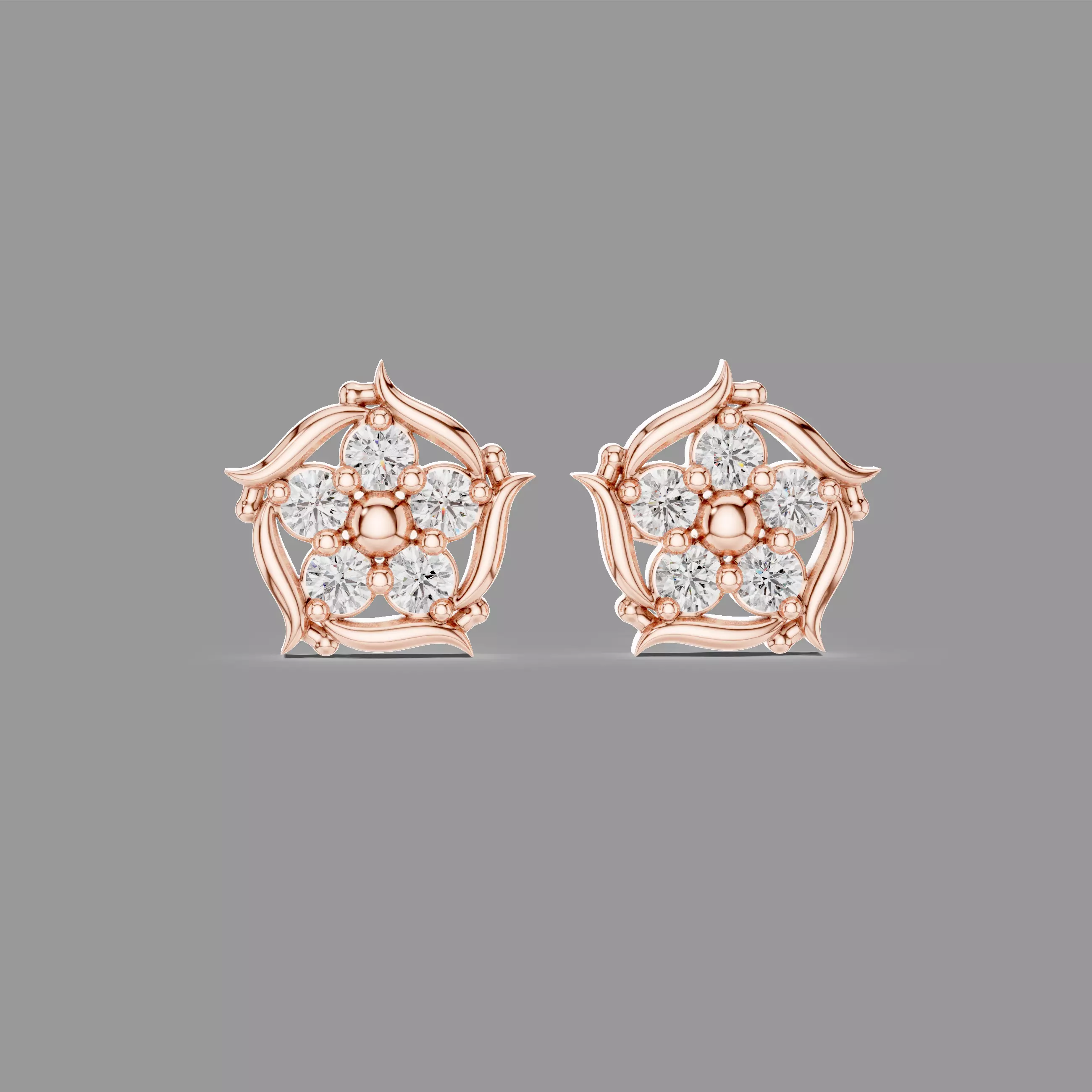 Diamond Studs Earrings 3D print model