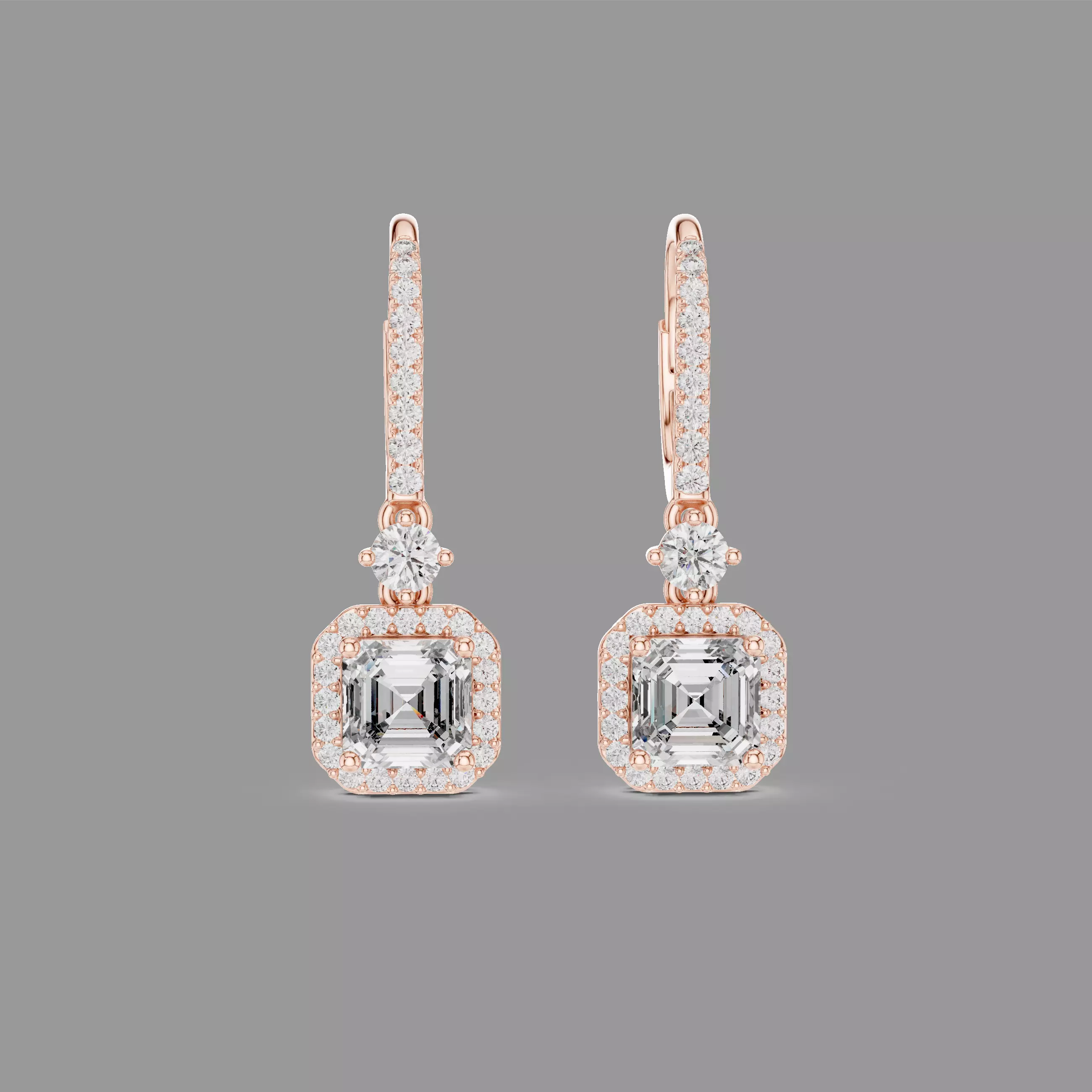 Diamond Hoops Earrings 3D print model