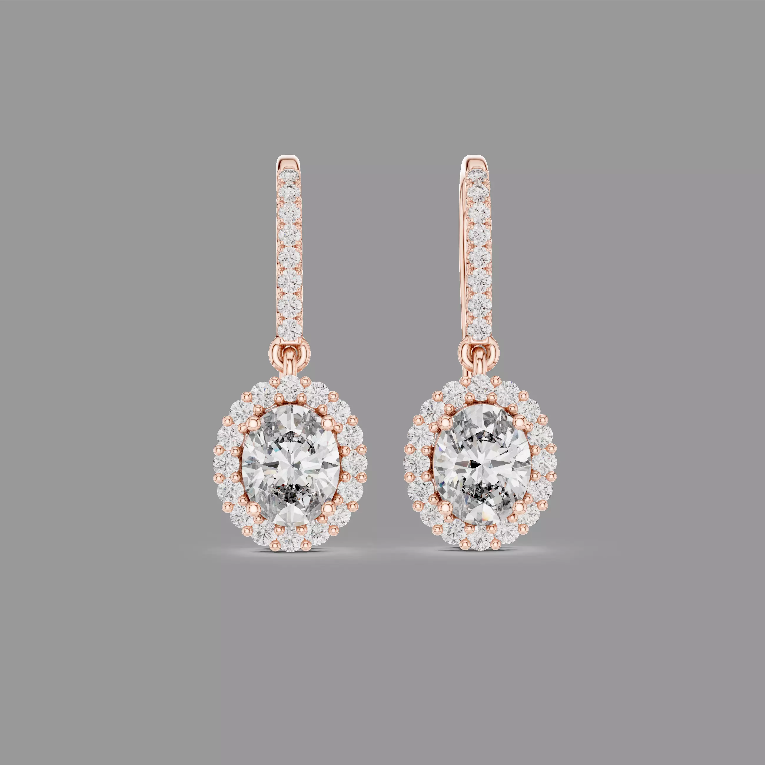 Diamond Hoops Earrings 3D print model