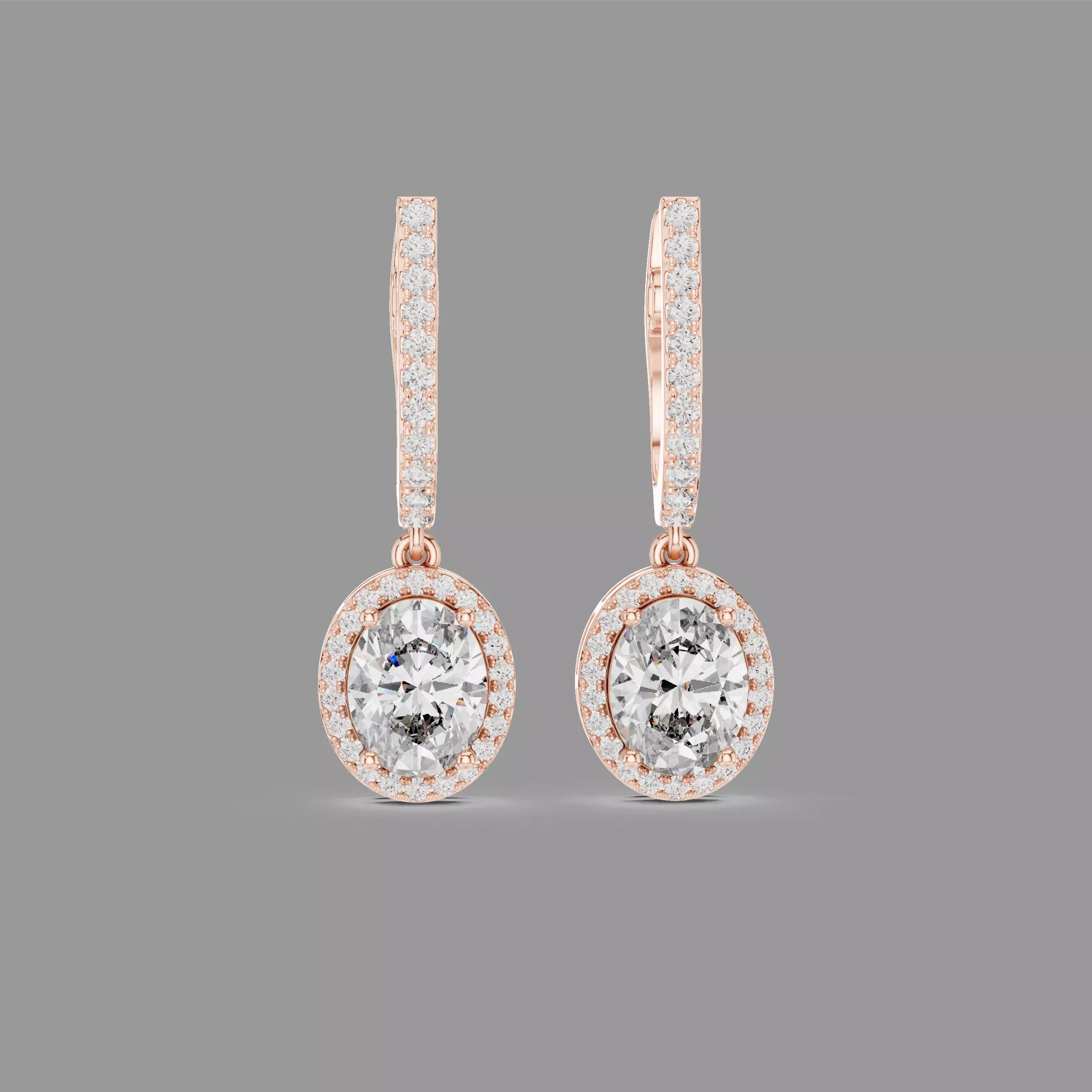 Diamond Hoops Earrings 3D print model