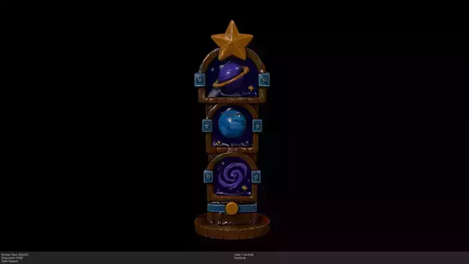 Stylized Cosmic Totem Game Ready - AI