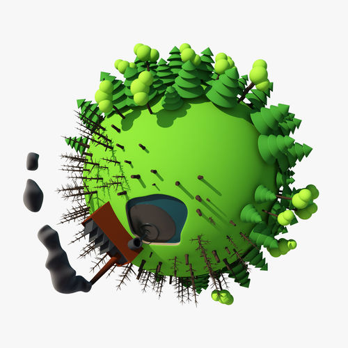 Planet Cartoon 03 Industry 3D model