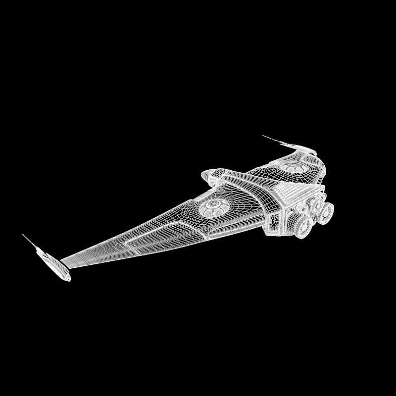Spaceship Bird Style 3D model_5