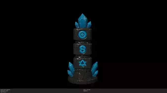 Stylized Crystal Rune Totem Game Ready - AI