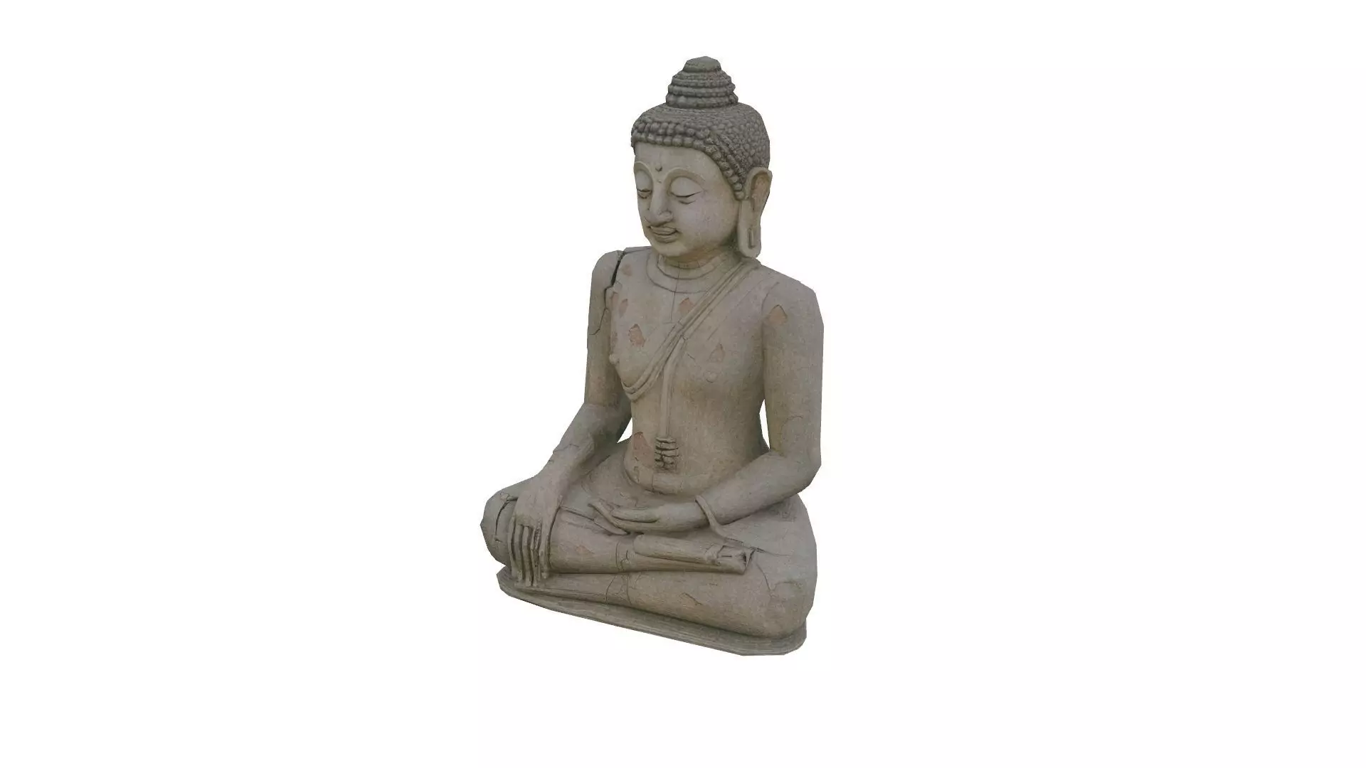 Seated Buddha statue Low-poly 3D model