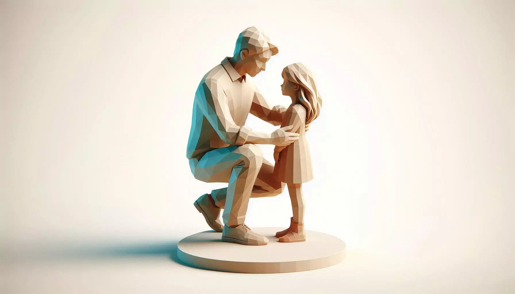 Father Daughter Love Sculpture Model 3D print model
