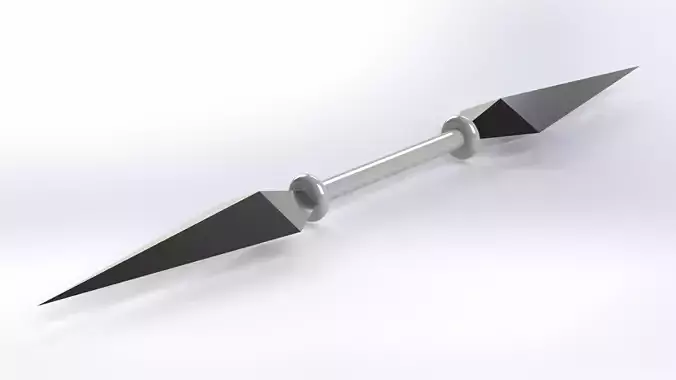 Double Kunai Weapon 3D Model Low Poly Ninja Blade