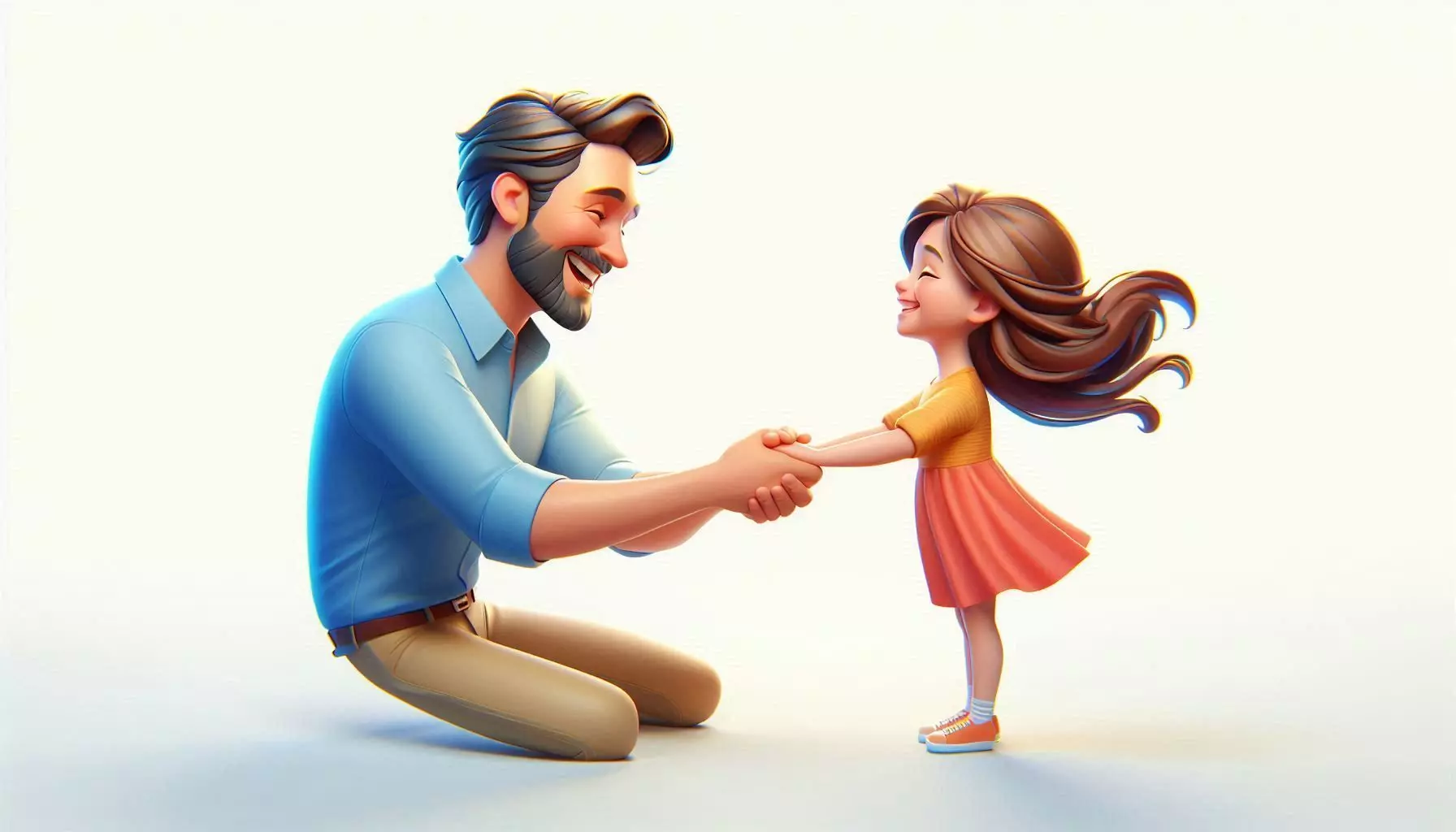 Father Daughter Love 3D Sculpture 3D print model