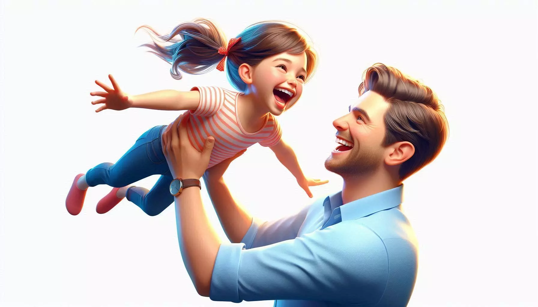 Father Daughter Love 3D Sculpture 3D print model