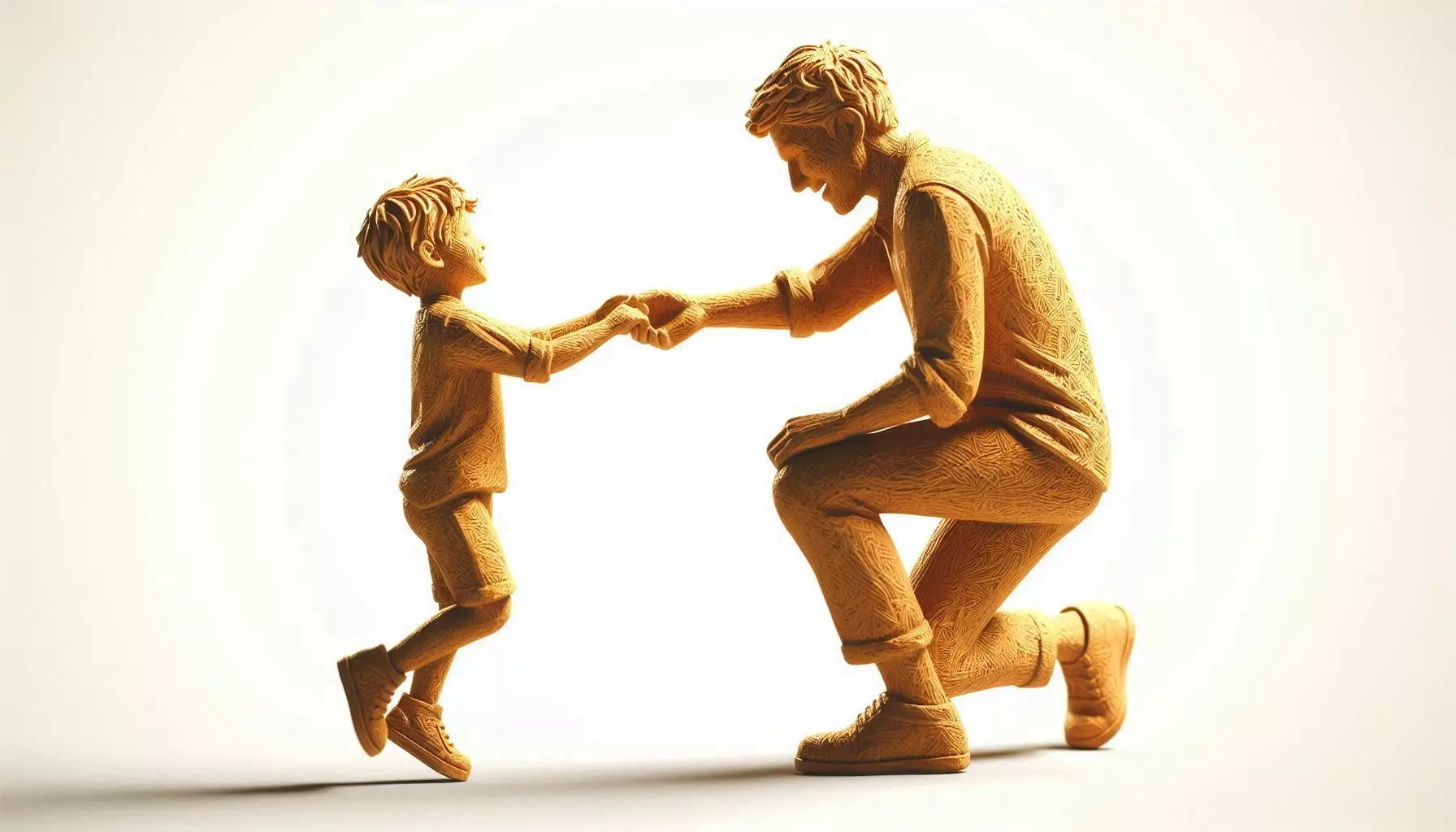 Father Son Love Golden Sculpture 3D print model