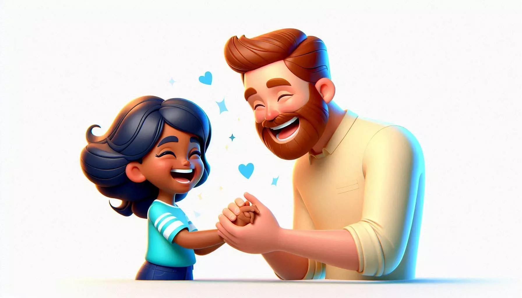 Father Daughter Love 3D Sculpture 3D print model