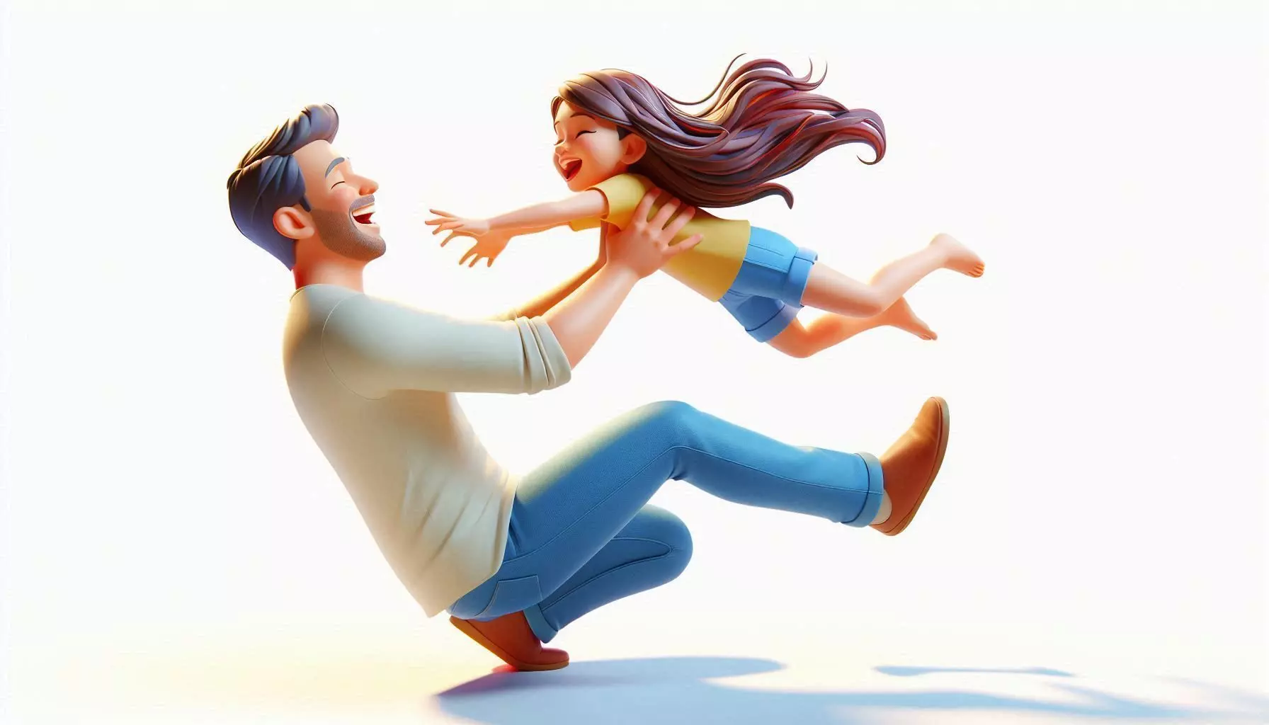 Father Daughter Love 3D Sculpture 3D print model