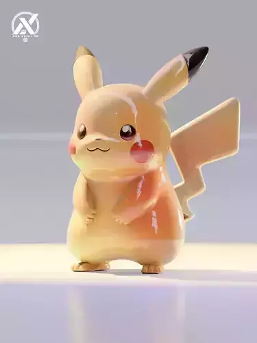 Minimalist Pikachu Figurine - Premium 3D Printable STL