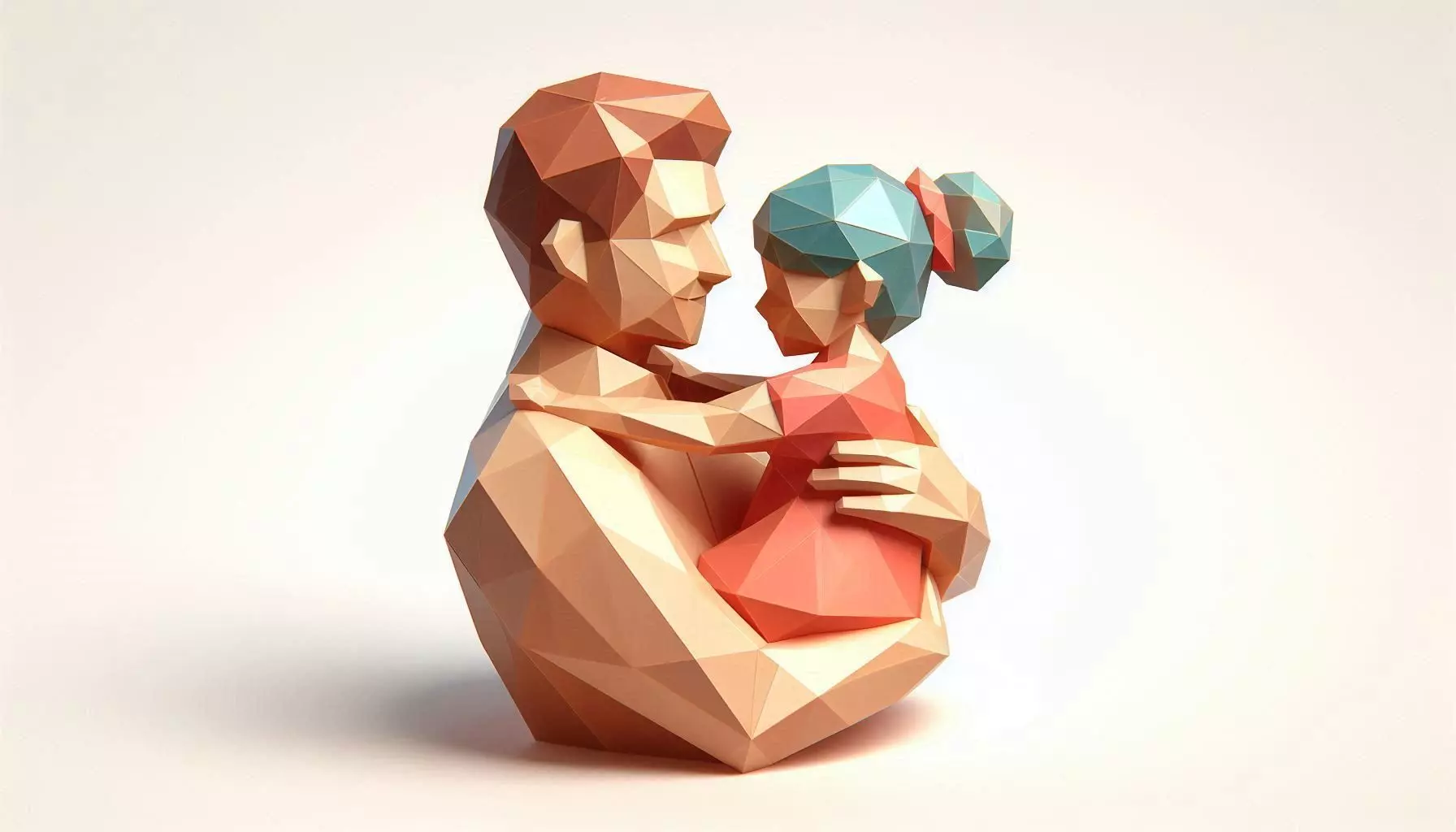 Father Daughter Love 3D Sculpture 3D print model