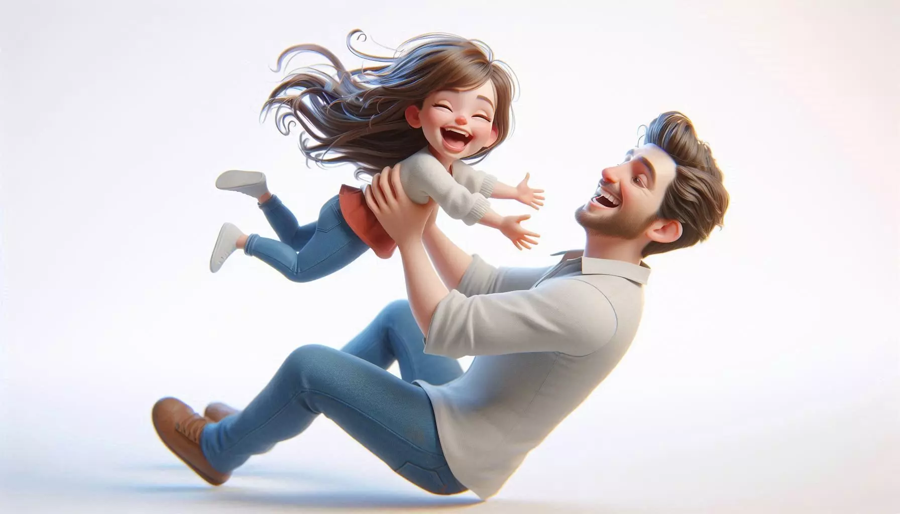 Father Daughter Love 3D Sculpture 3D print model