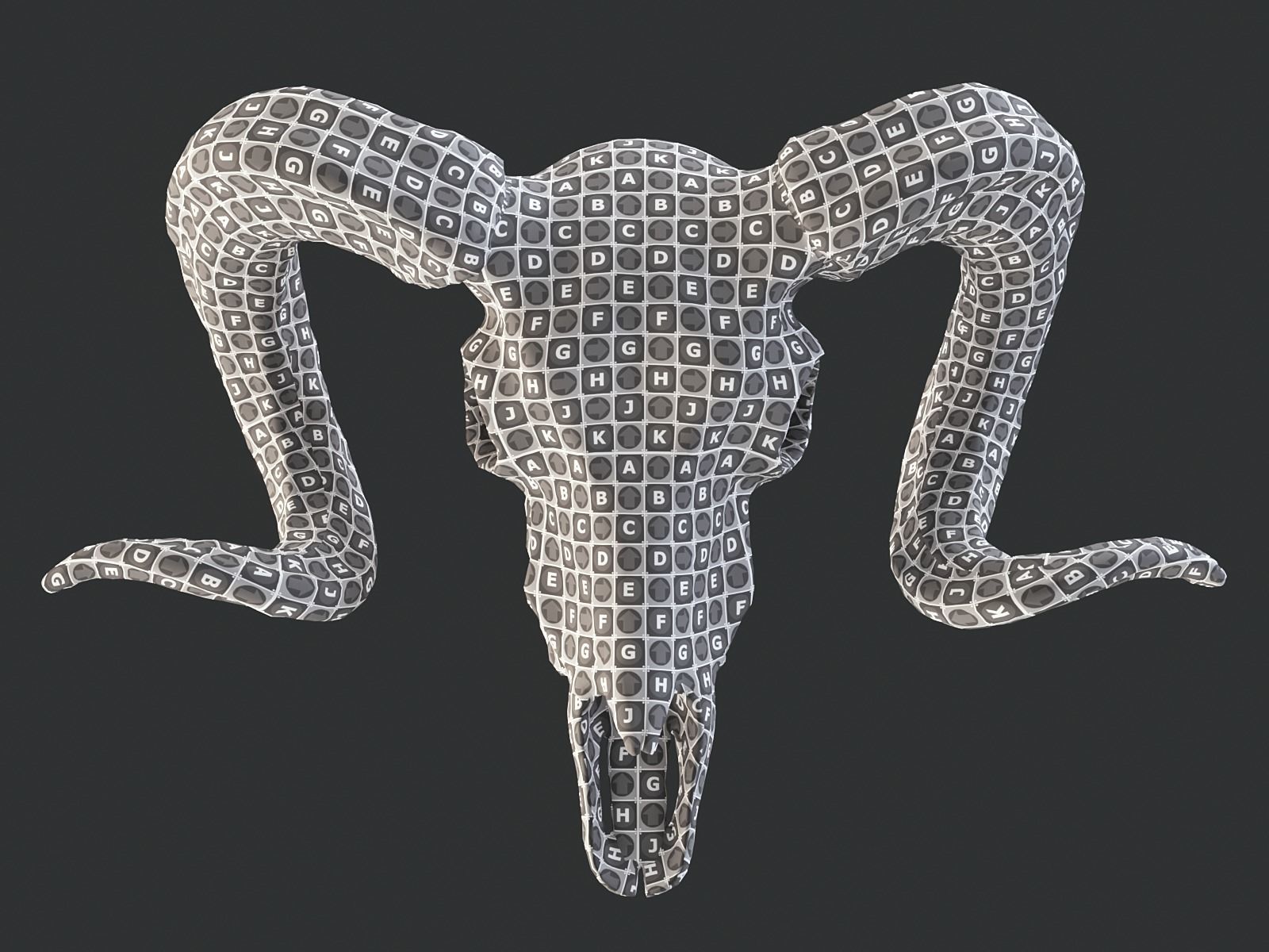 Bighorn Ram Skull PBR Low-poly 3D model_23