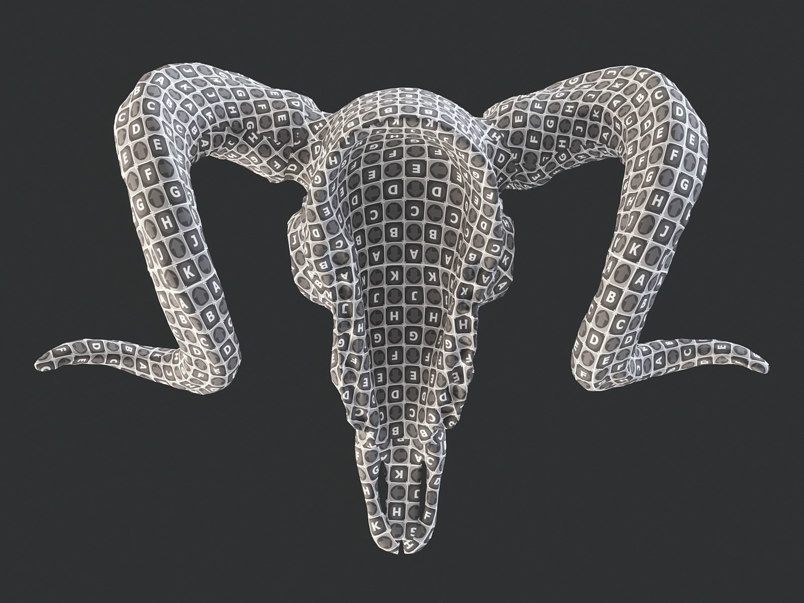 Bighorn Ram Skull PBR Low-poly 3D model_25