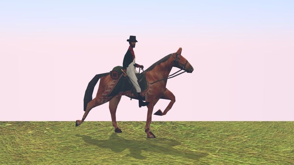 Black Dragoon  LOW POLY Napoleonic wars Low-poly 3D model_2