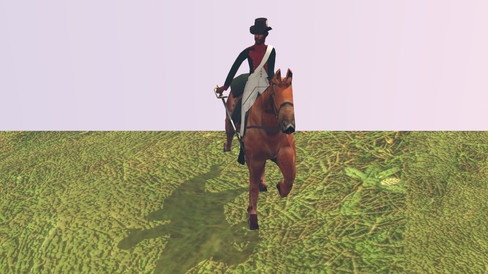 Black Dragoon  LOW POLY Napoleonic wars Low-poly 3D model_7