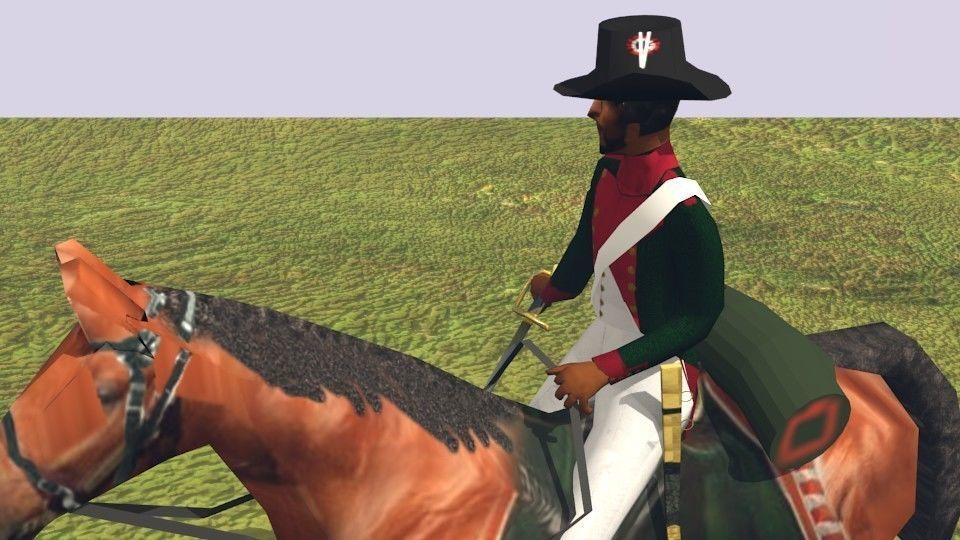 Black Dragoon  LOW POLY Napoleonic wars Low-poly 3D model_8