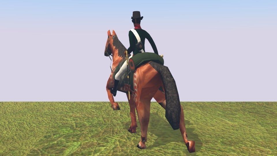Black Dragoon  LOW POLY Napoleonic wars Low-poly 3D model_3