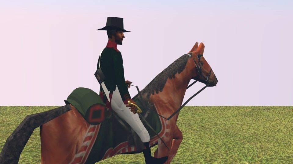 Black Dragoon  LOW POLY Napoleonic wars Low-poly 3D model_6