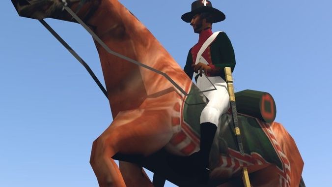 Black Dragoon  LOW POLY Napoleonic wars Low-poly 3D model