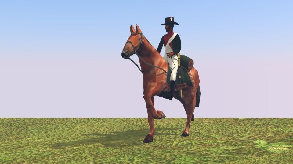 Black Dragoon  LOW POLY Napoleonic wars Low-poly 3D model_5
