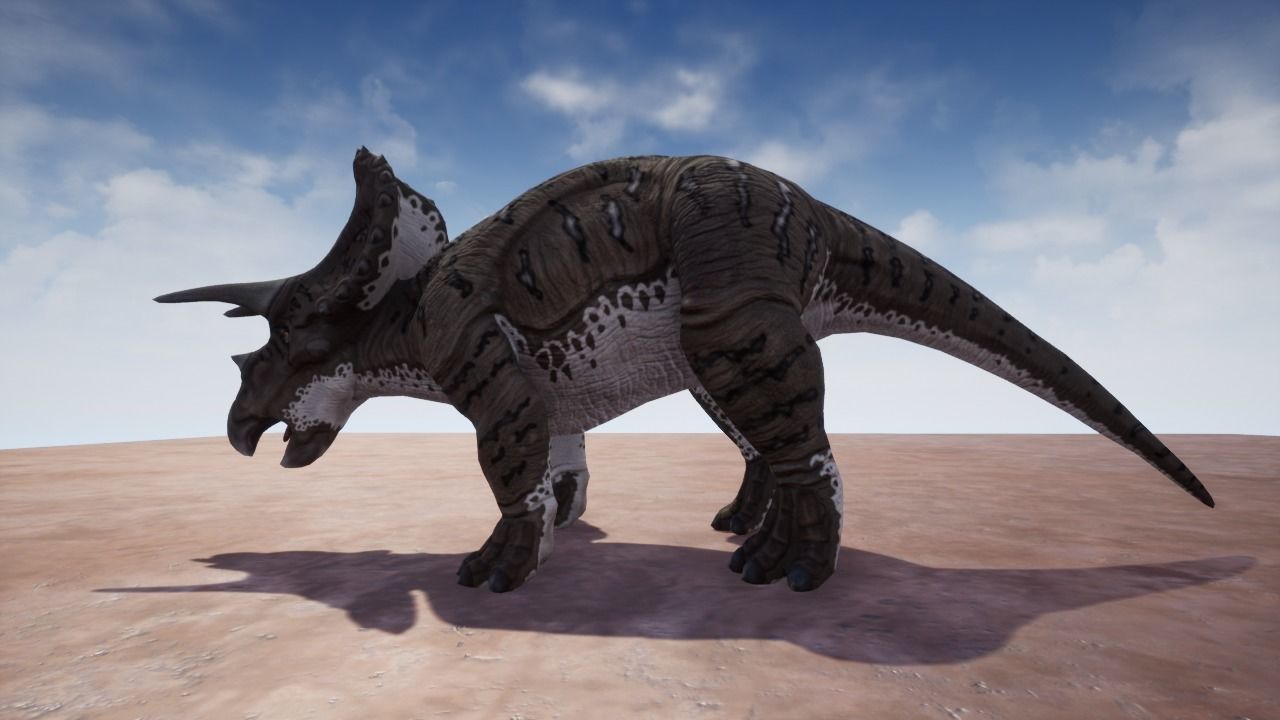 3D Triceratops dinosaur Low-poly 3D model_7