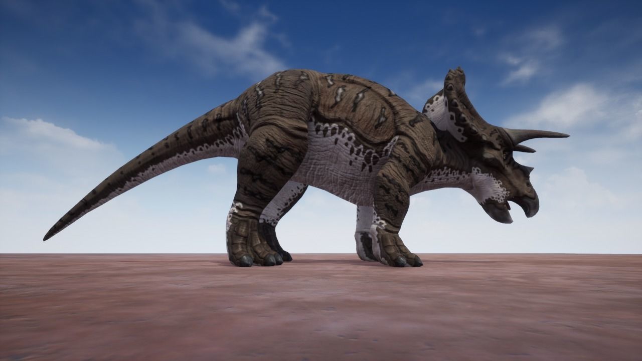 3D Triceratops dinosaur Low-poly 3D model_9