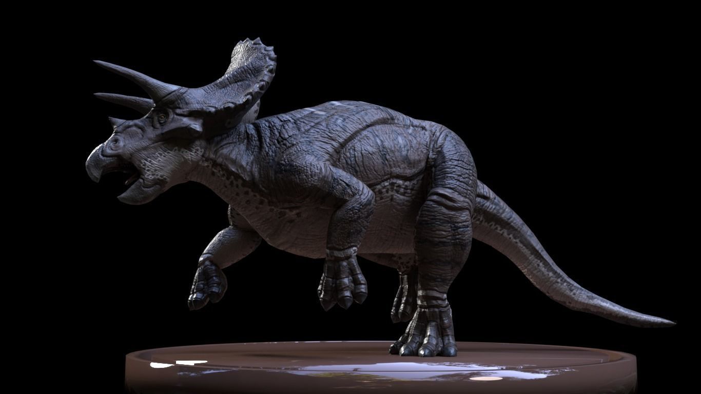 3D Triceratops dinosaur Low-poly 3D model_2