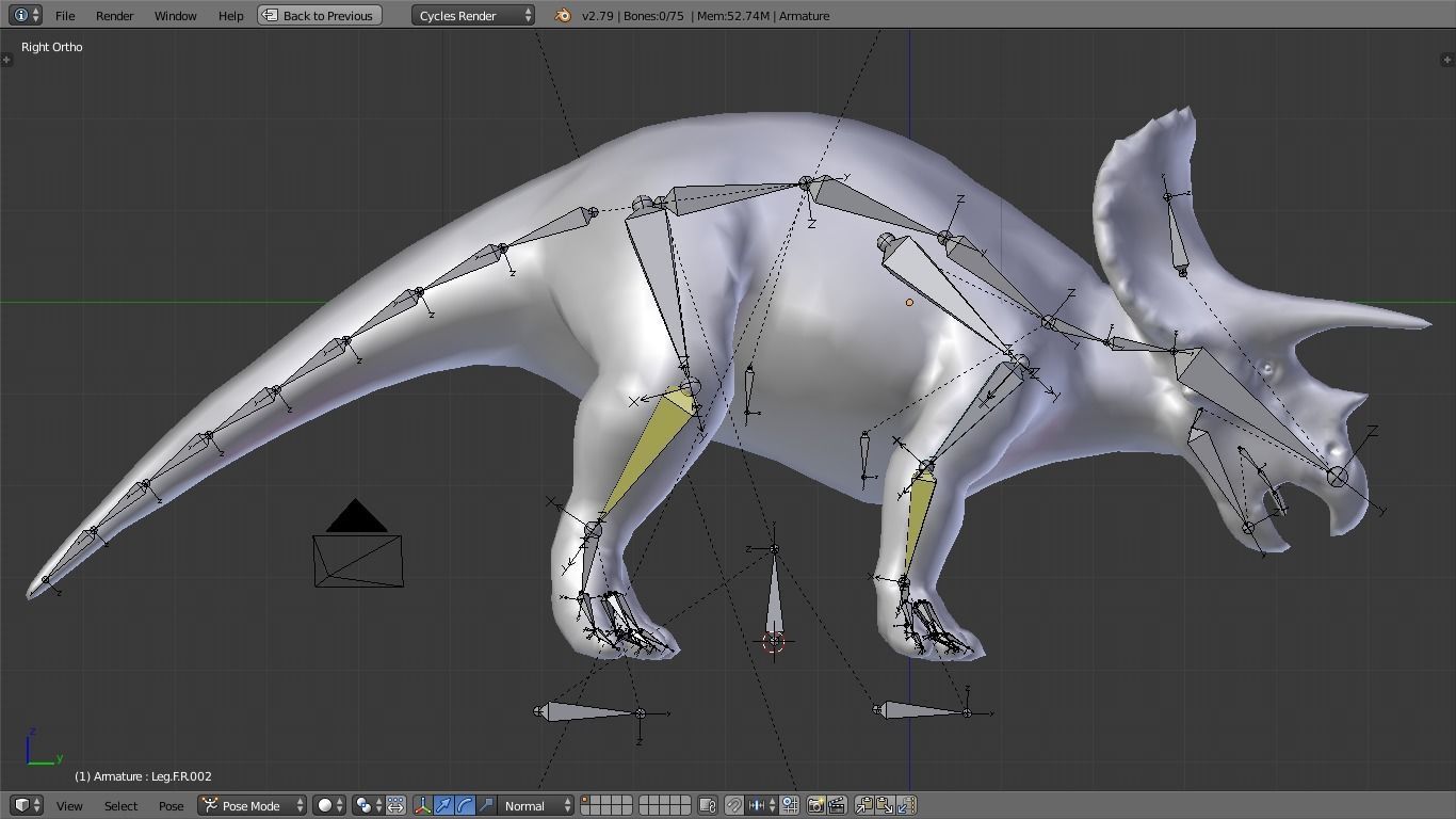 3D Triceratops dinosaur Low-poly 3D model_16