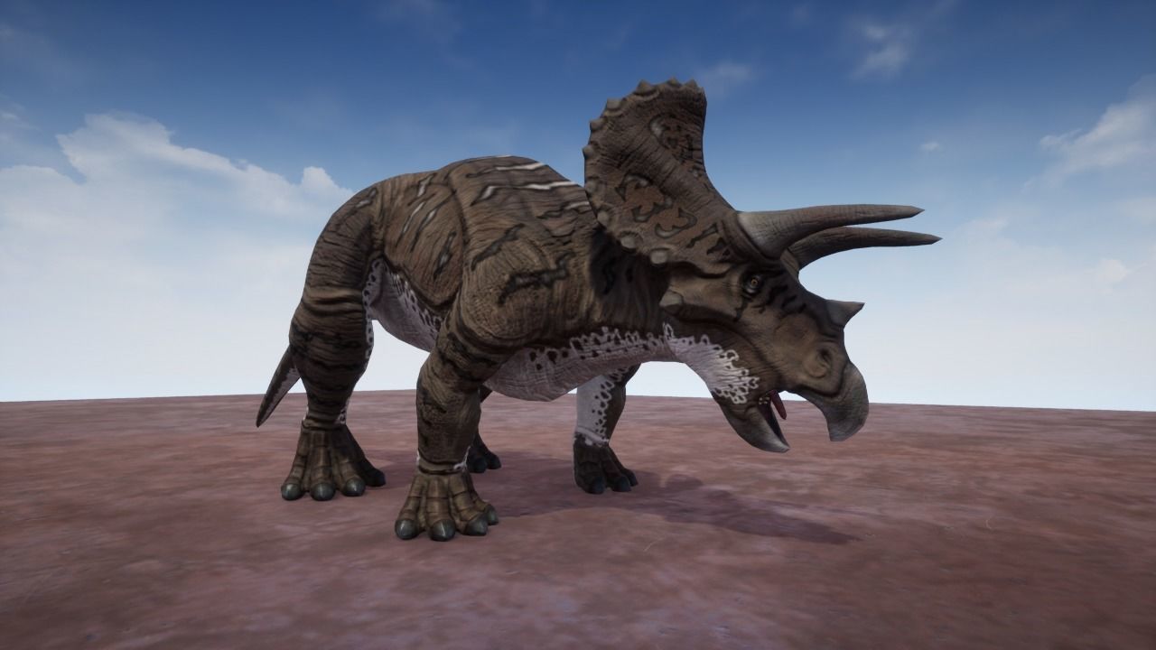 3D Triceratops dinosaur Low-poly 3D model_5