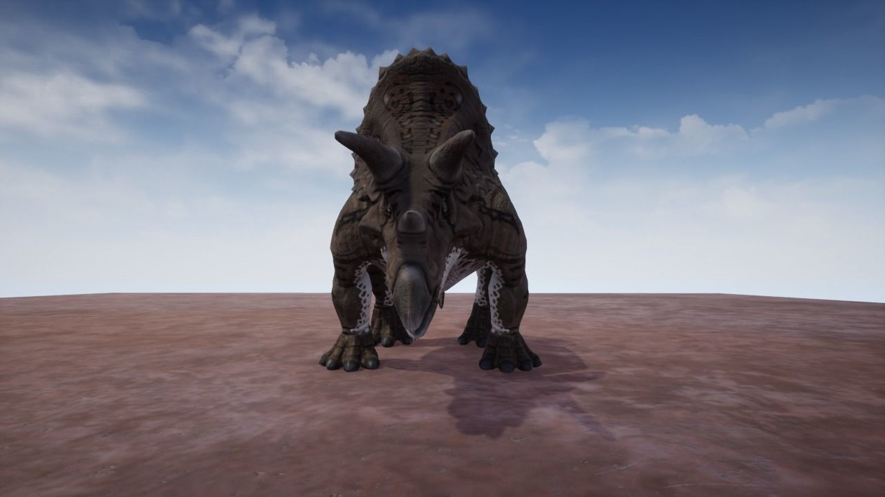 3D Triceratops dinosaur Low-poly 3D model_4