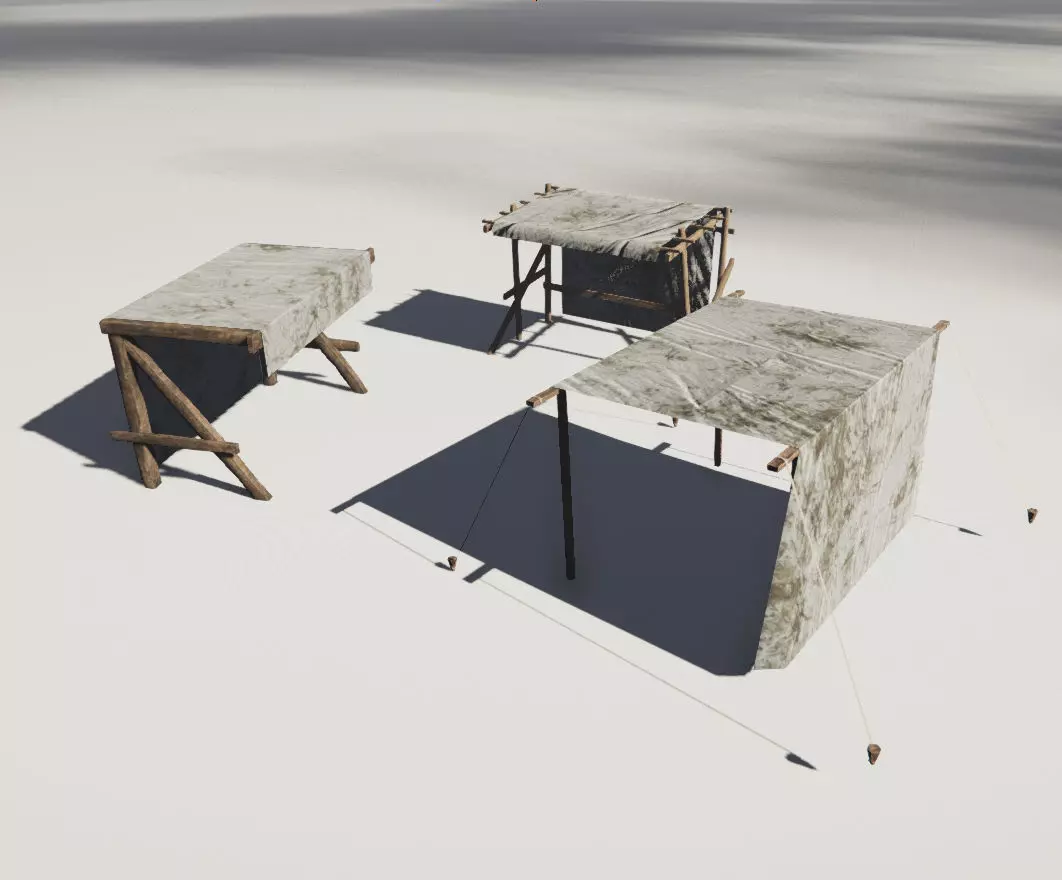 Medieval stalls pack Low-poly 3D model_0