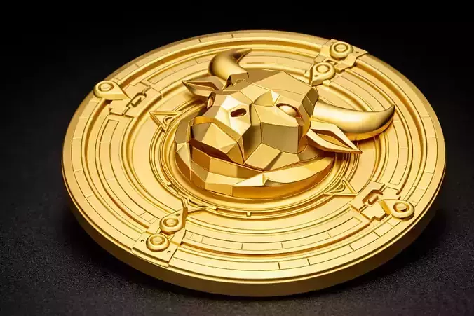Bull Medallion Pendant 3D Model Taurus STL
