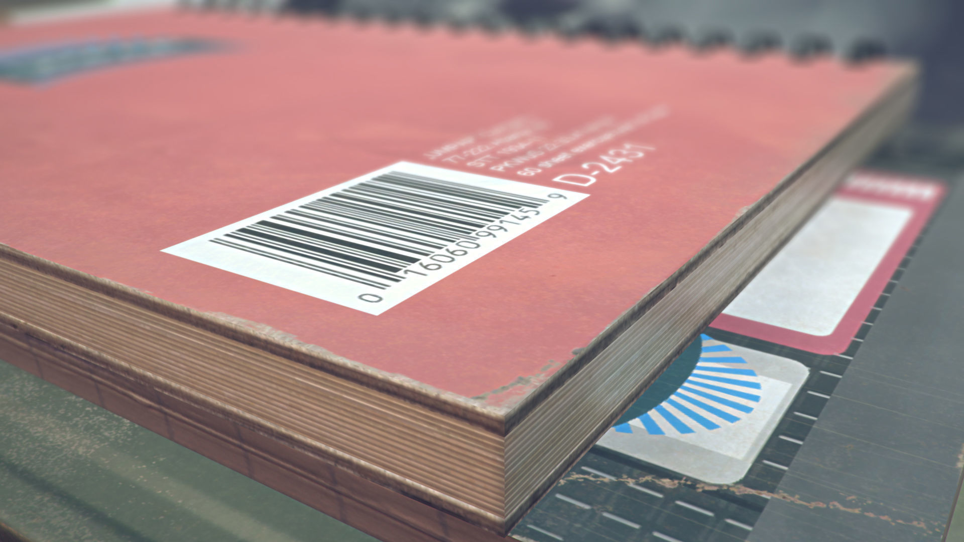 School Book Set Low-poly 3D model_9