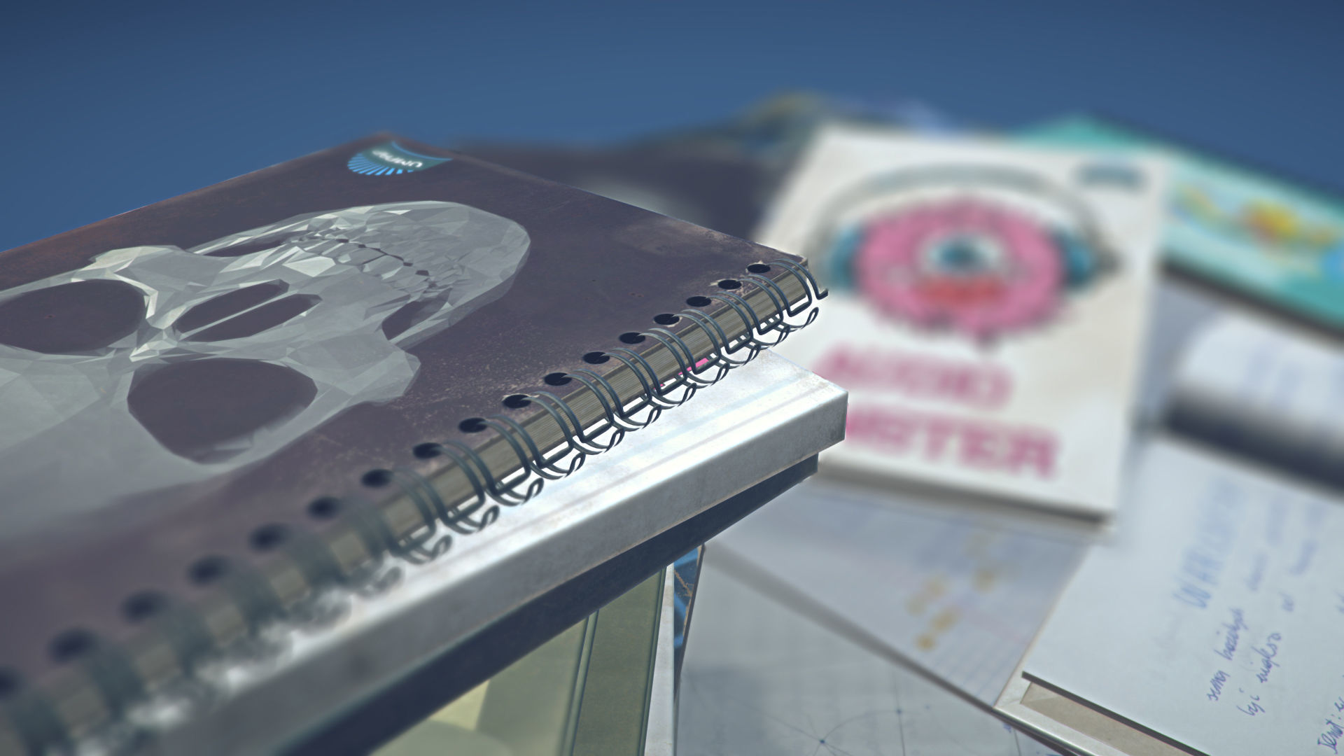 School Book Set Low-poly 3D model_10