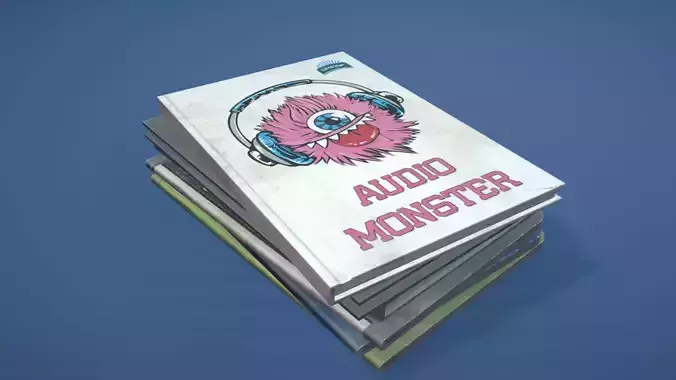 School Book Set Low-poly 3D model