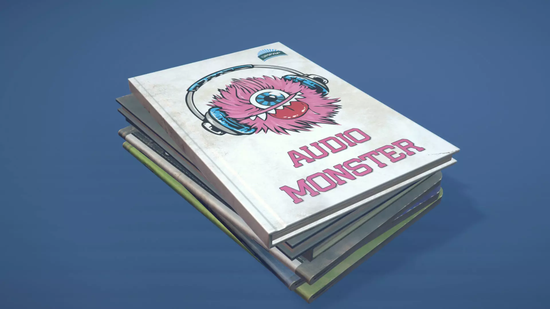 School Book Set Low-poly 3D model_0