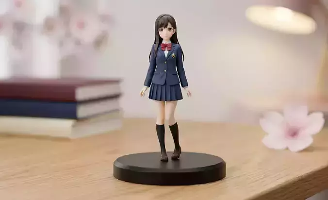 Anime School Girl 3D print Model
