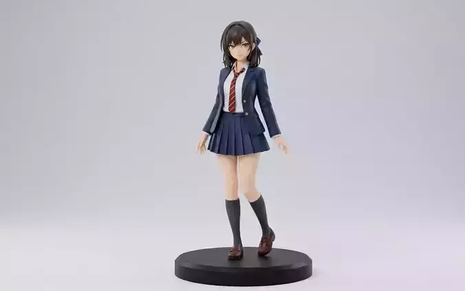 Anime School Girl V2 3D print Model
