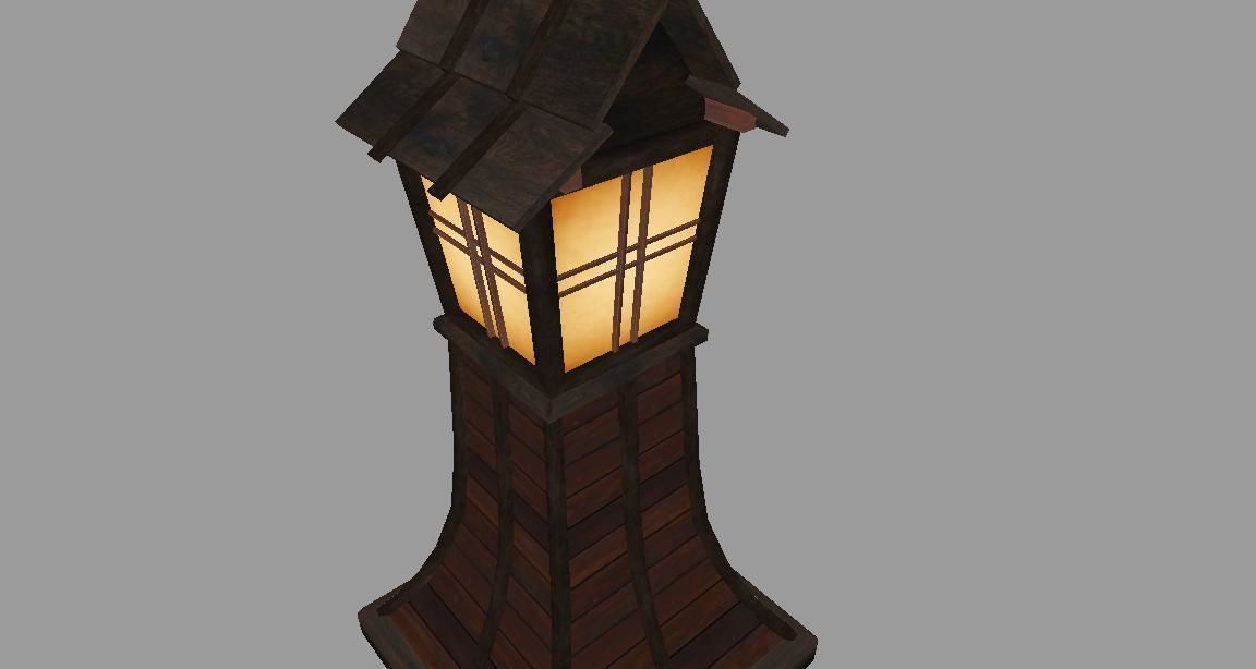 Japanese Dojo Low-poly 3D model_5