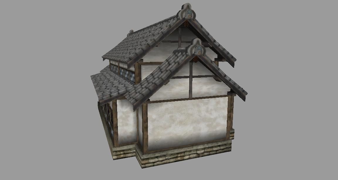 Japanese Dojo Low-poly 3D model_3