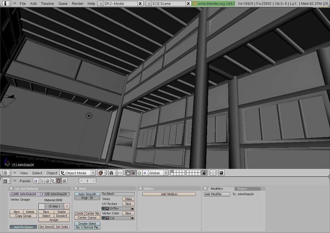 Japanese Dojo Low-poly 3D model_12