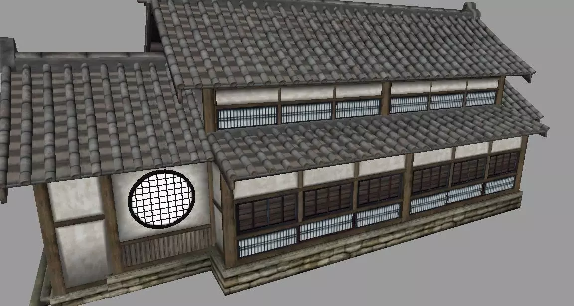 Japanese Dojo Low-poly 3D model_0