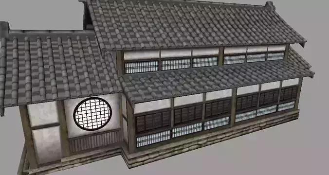 Japanese Dojo Low-poly 3D model