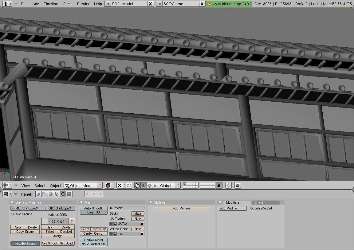 Japanese Dojo Low-poly 3D model_11