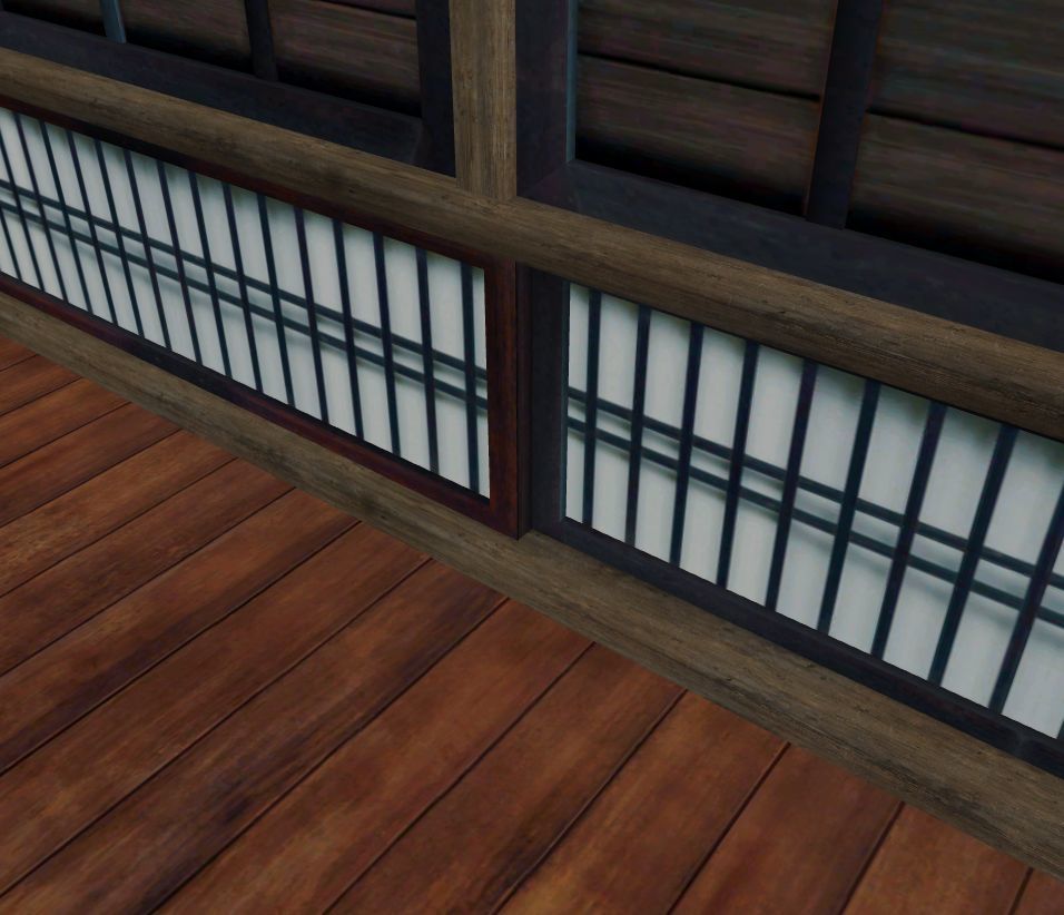 Japanese Dojo Low-poly 3D model_9