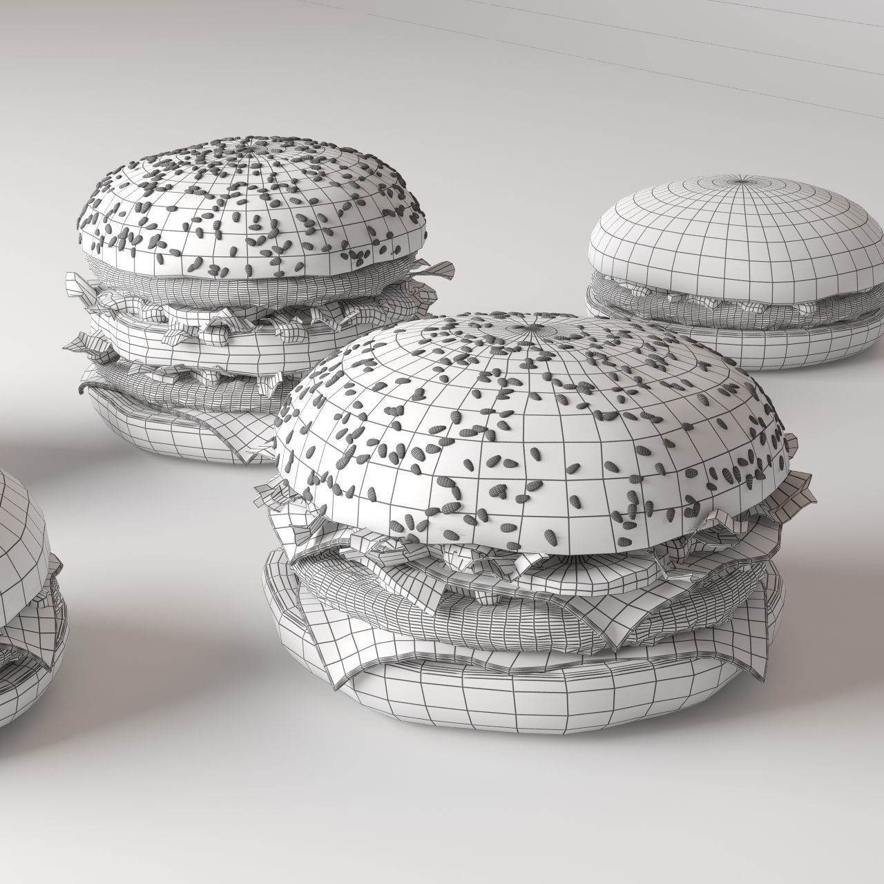 Burger collection 3D model_6
